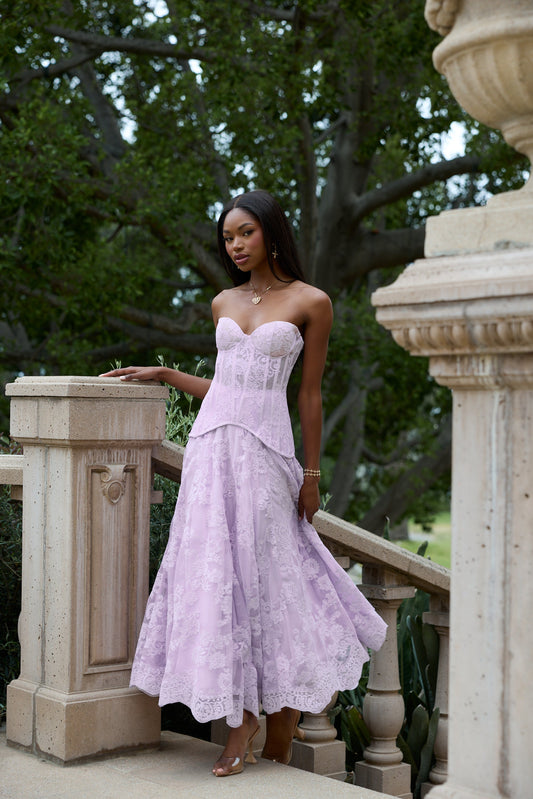 The Carolena Set in Lavender Fog Lace