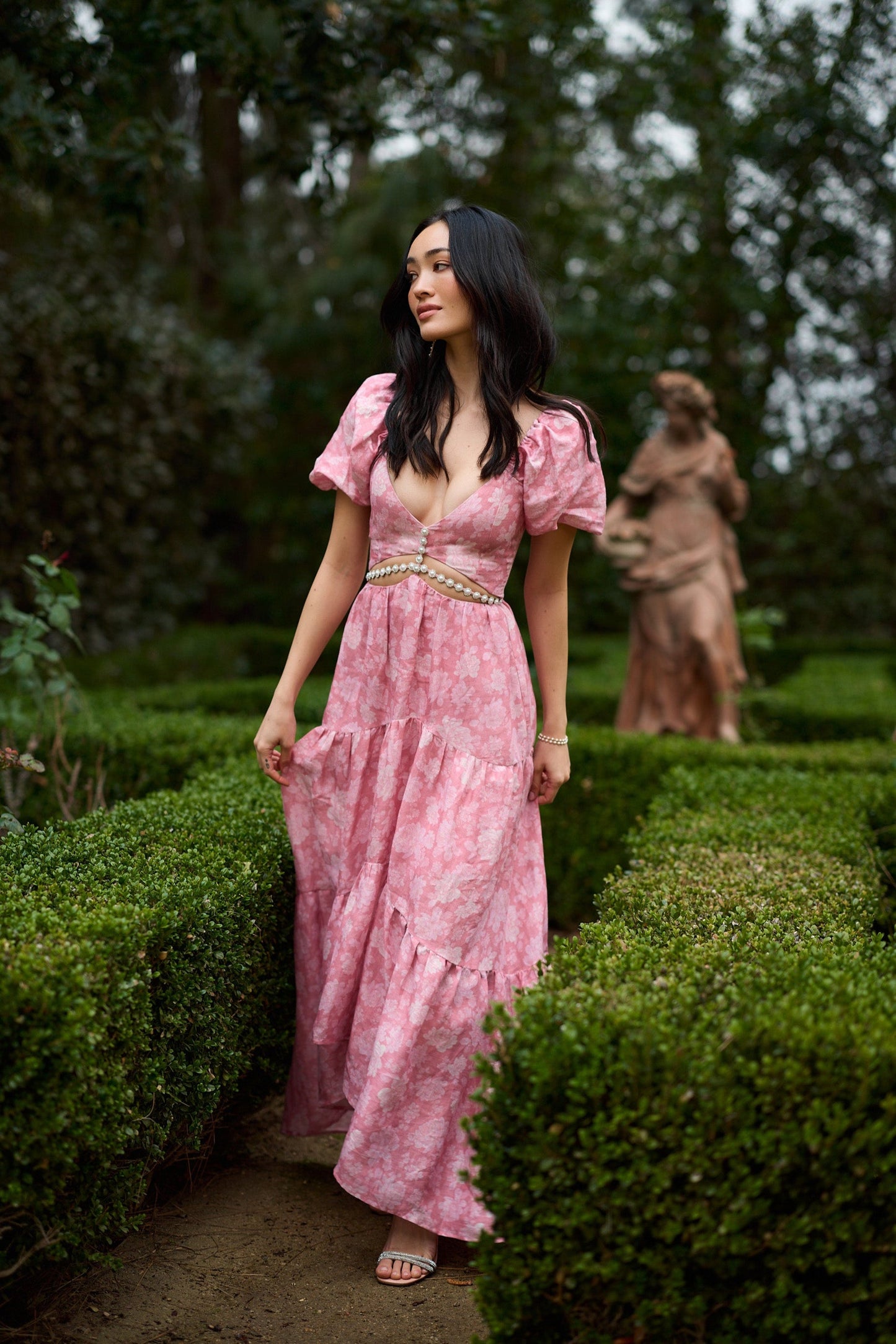 The Emma Dress in Pink Peony Print