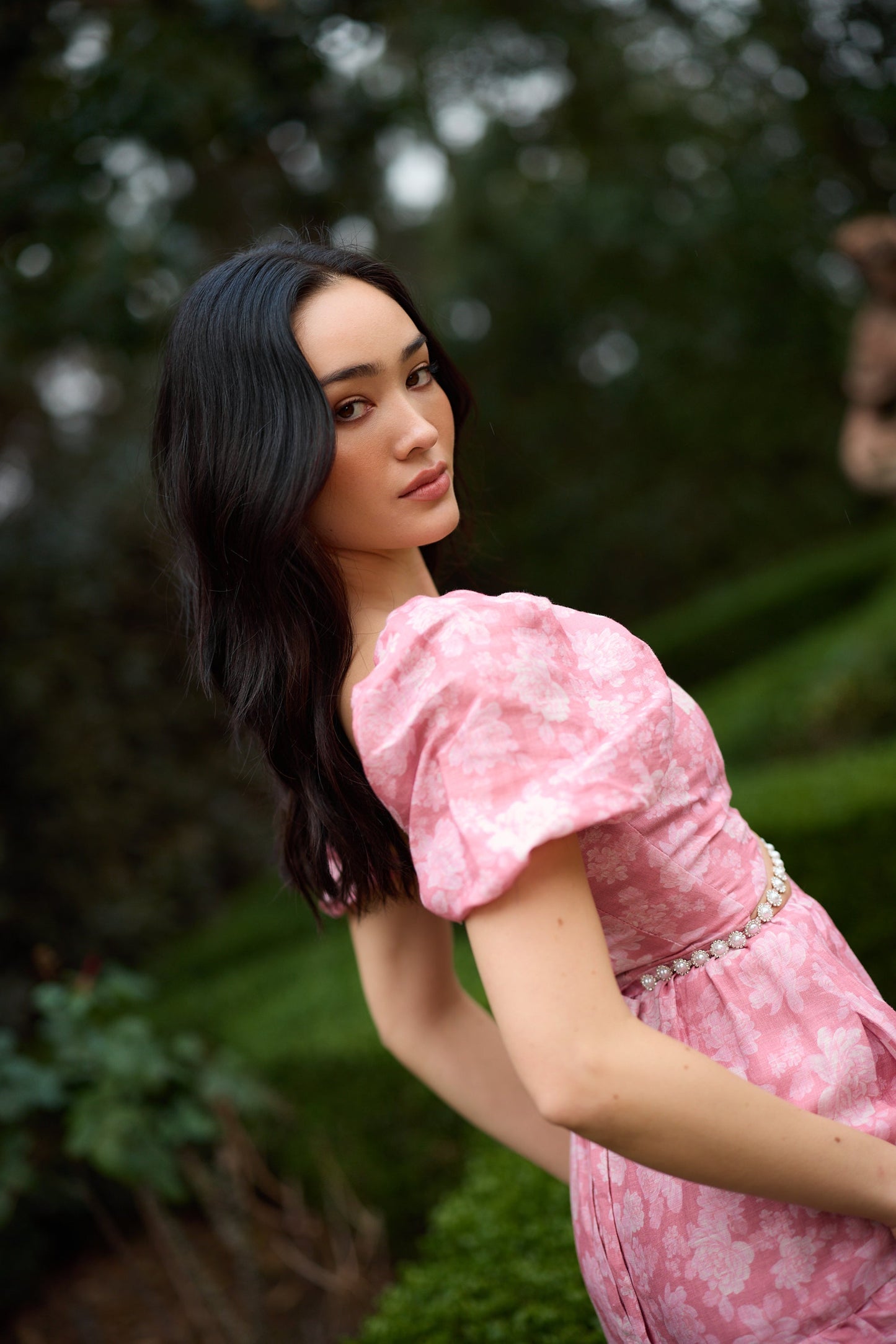 The Emma Dress in Pink Peony Print