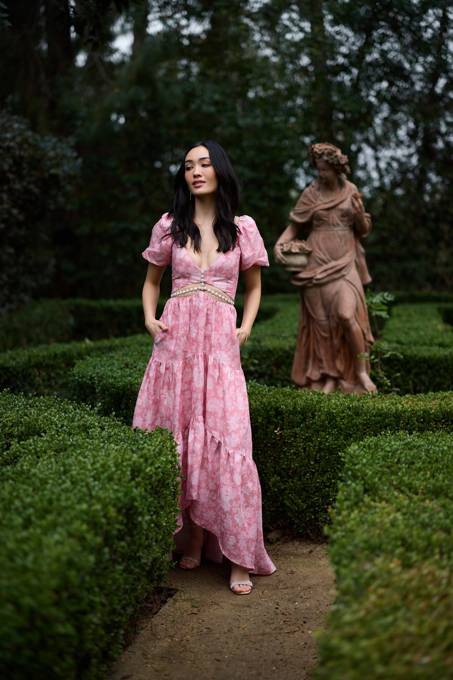 The Emma Dress in Pink Peony Print