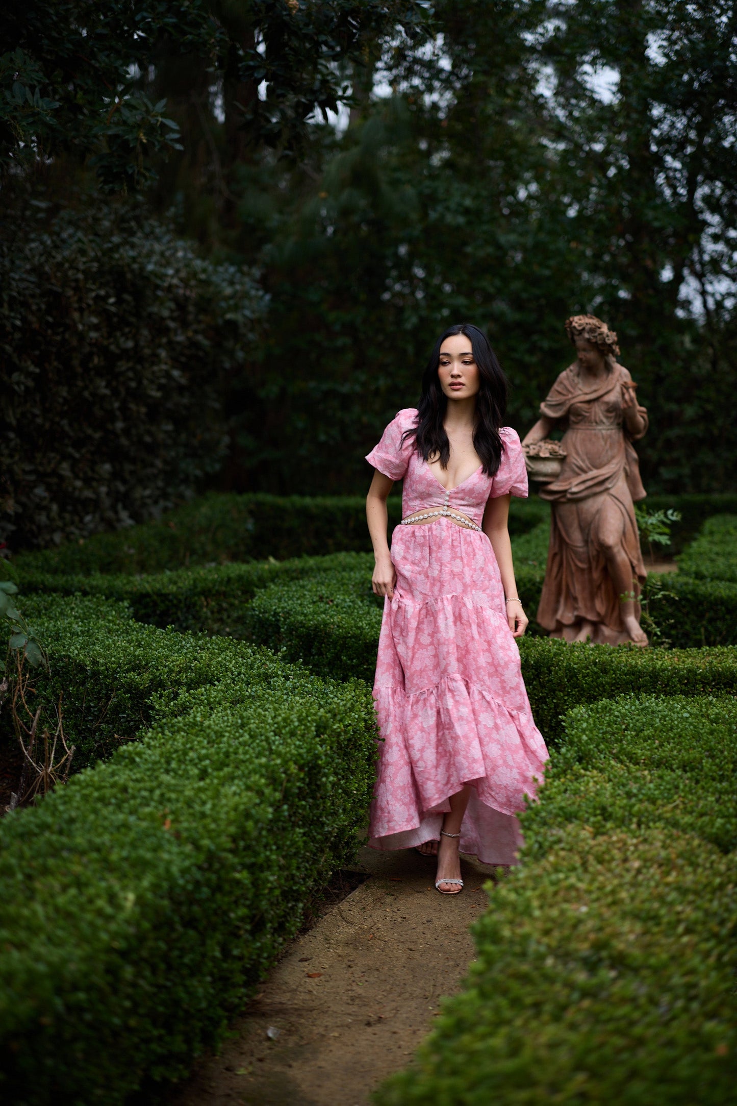 The Emma Dress in Pink Peony Print