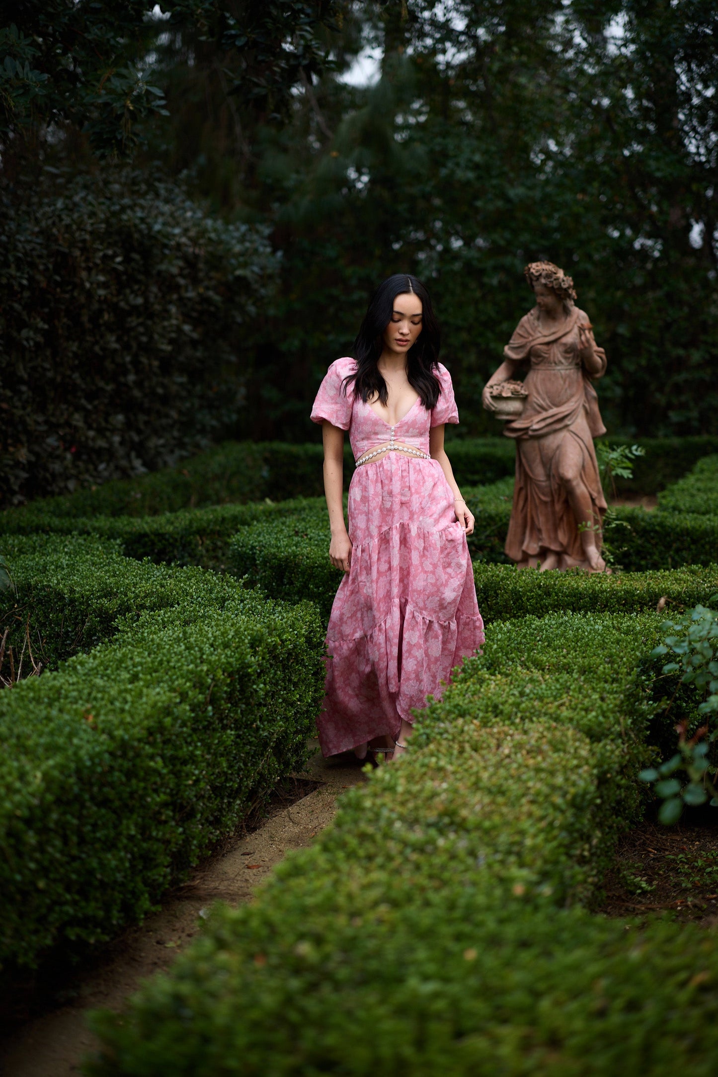 The Emma Dress in Pink Peony Print
