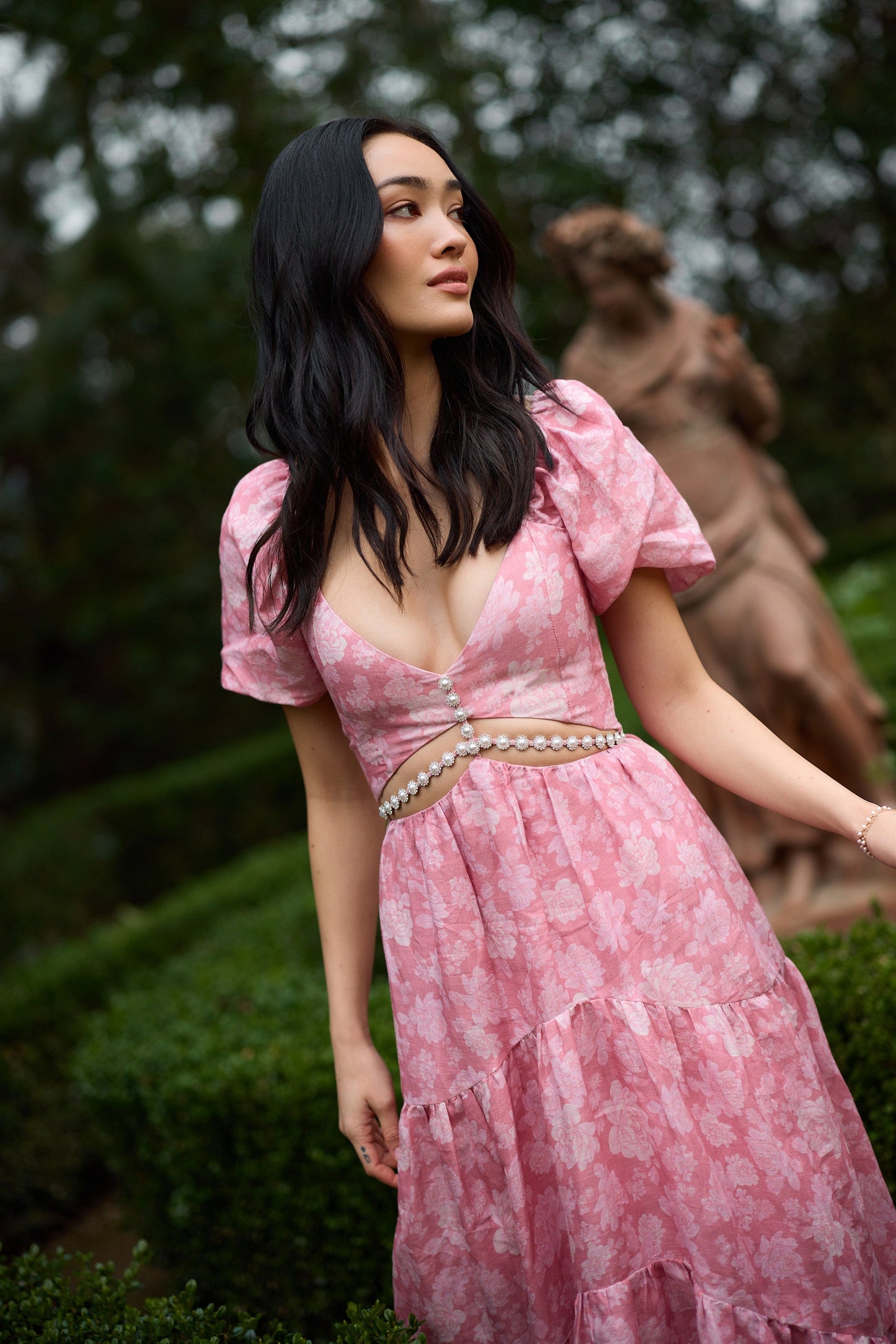 The Emma Dress in Pink Peony Print