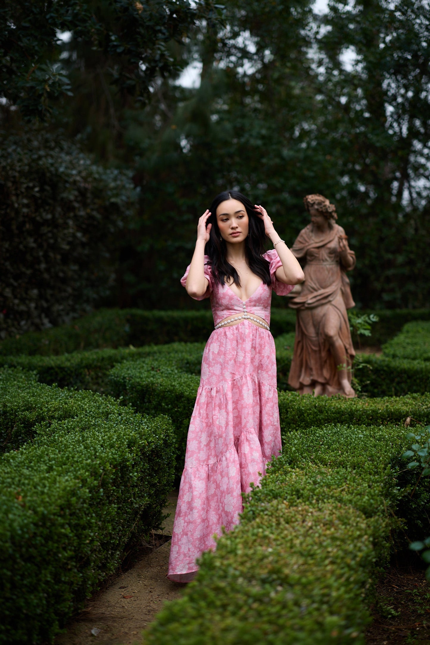 The Emma Dress in Pink Peony Print