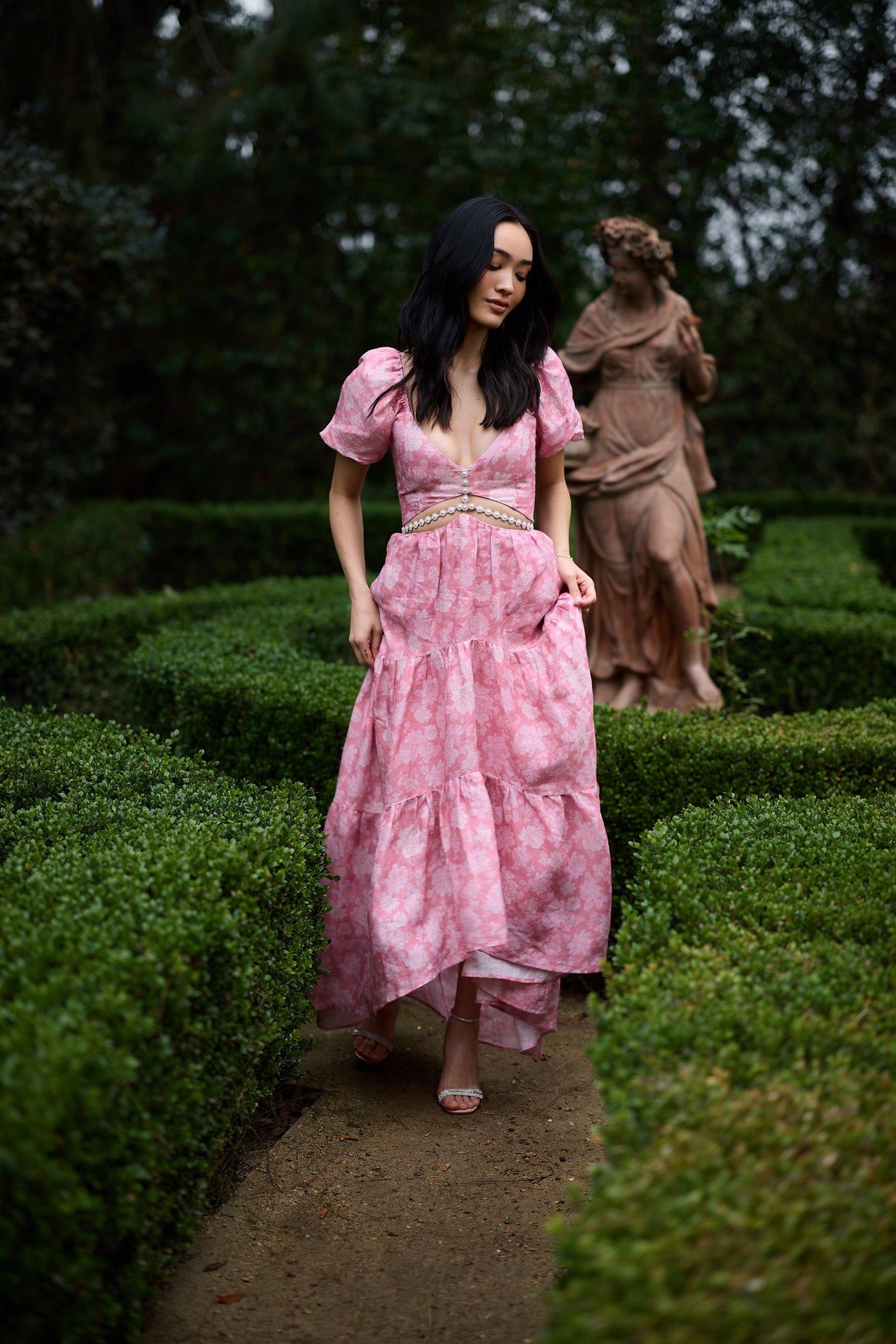 The Emma Dress in Pink Peony Print