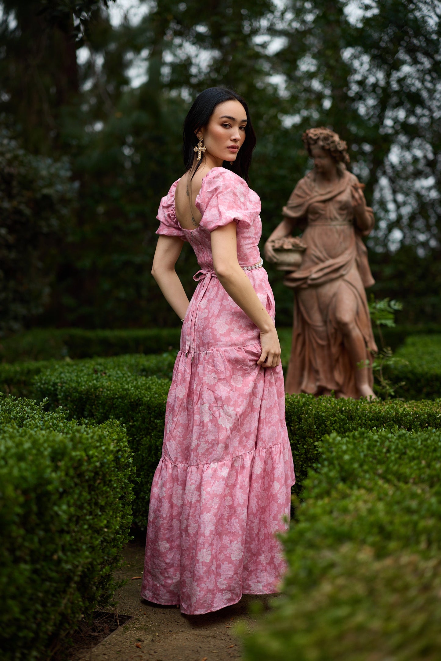 The Emma Dress in Pink Peony Print
