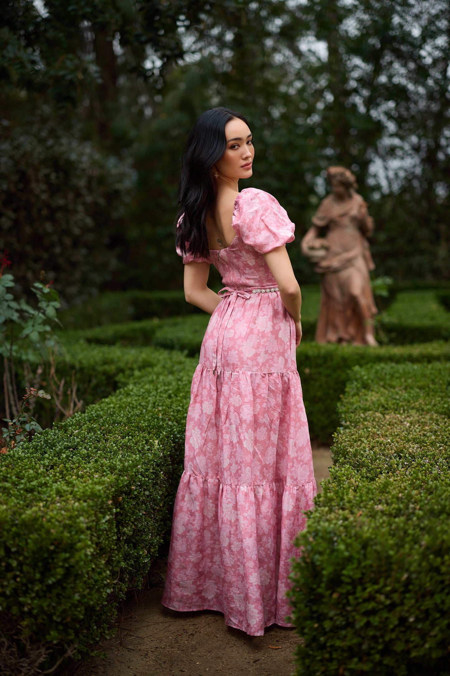 The Emma Dress in Pink Peony Print