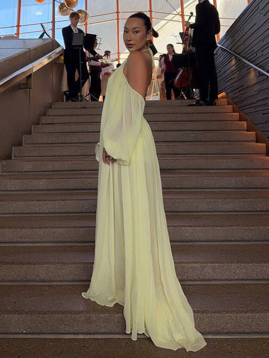 Flowy A-Line Beach Vacation Gown